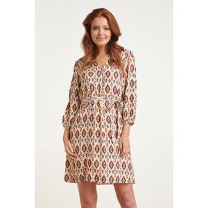 Smashed Lemon 24455 zomerjurk met pofmouwen en fel aztec print