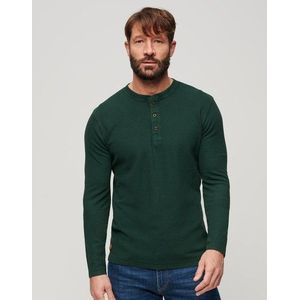 Superdry M6010776a waffle henley 27e enamel green heren longsleeve