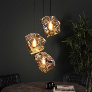 Hoyz Hoyz hanglamp rock chromed 3 lampen industrieel 50x50x150