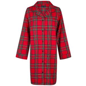 Happy Shorts Dames nachthemd lange mouw flanel geruit