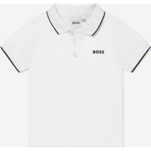 BOSS - Polo - Kinderen - Katoenpiqué - Contrastdetails - Logoprint