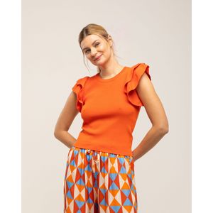 Tops - Gebreide Top - Met Ruches Op De Mouwen