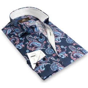 Circle of Gentlemen Jimmy allover print overhemd in stretch kwaliteit