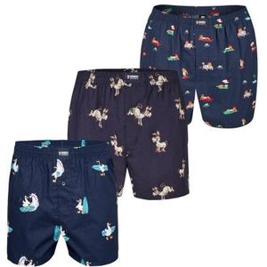 Happy Shorts - Boxershort - 3-Pack - Met Binnenbroek - Pizza/Gummibeer/Hamburger Print