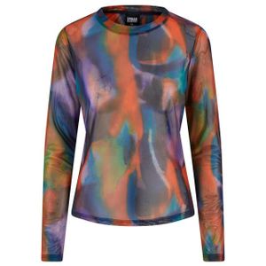 Urban Classics Dames reflection mesh top met lange mouwen