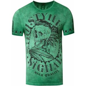 Rusty Neal - T-shirt - Met Schedelprint - Heren