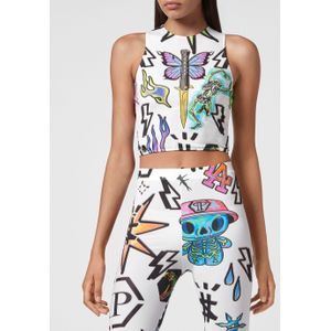 Philipp Plein - Crop Top Tattoo Monogram - Veelkleurig - Mouwloos