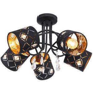 Globo Plafondlamp 5-lichts met kristallen | ø 46 cm | /goud | acryl | e14
