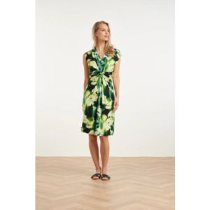 Smashed Lemon - 35224 - Jurkje - Abstracte Bloemenprint - Groen Geel Blauw