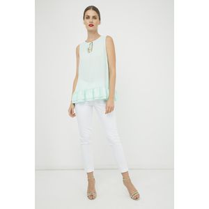 Top - Lichtgroen - Mouwloos - Zomertop - Crêpeachtige Stof