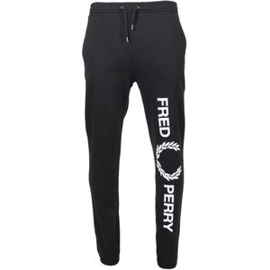 Fred Perry - Large Branded Leg - Zwarte Joggingbroek