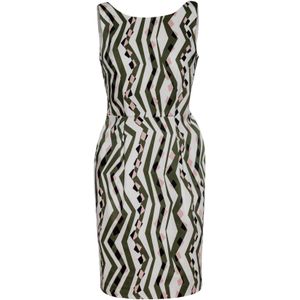 A-lijn Jurk - Mouwloos - Geweven Stof - Ronde Halslijn - Met Print