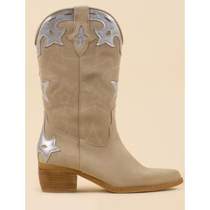 DWRS Label Cowboyboots 2670 shelby sand silver dames leer