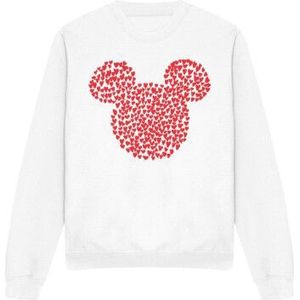 Disney Unisex volwassen mickey mouse hart oren silhouet valentijnsdag sweatshirt