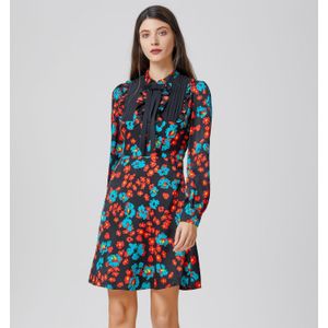 Mini-jurk met Ascot-strik en bloemenprint