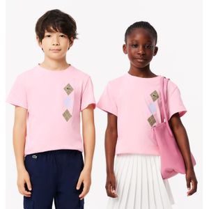 T-shirt - Roze - Argyle Print - Jongens