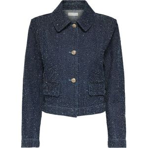 Jacqueline de Yong - Jdylady Ls Shacket - Donkerblauwe Denim Jas - Dames