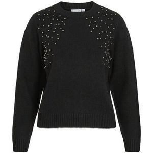 Vila - Vilanie O-neck Deco Knit Top - Zwart - Dames