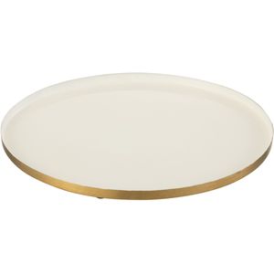 J-Line plateau rond metaal /goud 41x41x1.5cm