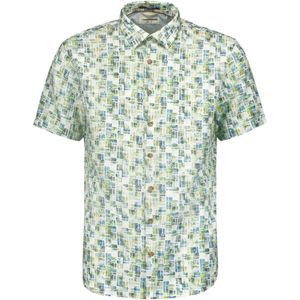 No Excess Overhemd korte mouw met print allover aqua