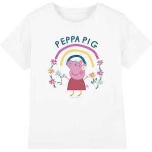 Peppa Pig Kinderen/kinderen bloemen regenboog t-shirt