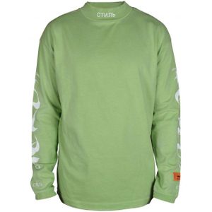 Heron Preston - T-Shirt - Groen - Lange Mouwen