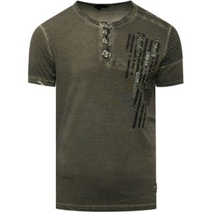 Rusty Neal - Olie-gewassen T-shirt - Heren - Normale Pasvorm - 100% Katoen