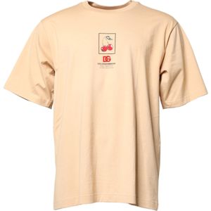 Dolce & Gabbana - Short Sleeve T-shirt - Beige - Regular Fit