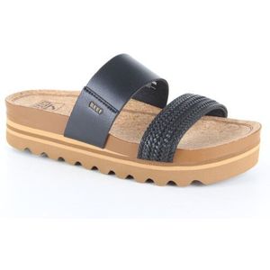 Reef - Cushion Vista Hi - Slipper - Black Braid - 100% Veganistisch Leer - EVA-voetbed