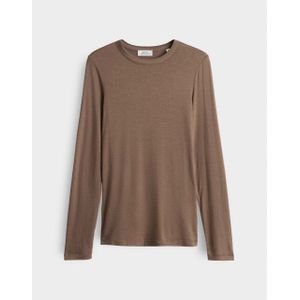 Opus - Top - Donker Bruin - Lange Mouw