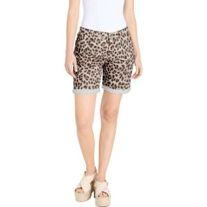 Mac - 213l - Chino Broek - Beige - Bruine Dierenprint