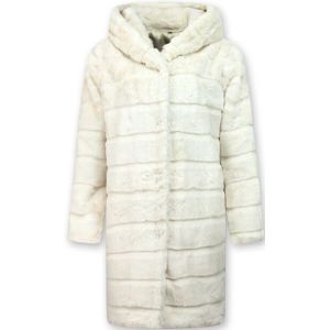 Gentile Bellini - Imitatie Bontjas - Wit - Lange Parka