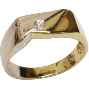 Christian Bicolor gouden cachet ring met reliëf