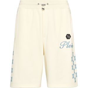 Philipp Plein - Jogging Shorts Chechmate - Korte Broeken - Beige - Katoenfleece
