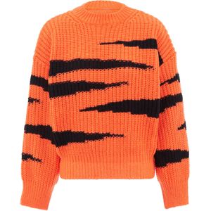 Mymo - Jumper - Oranje Zwart - Pullover Trui