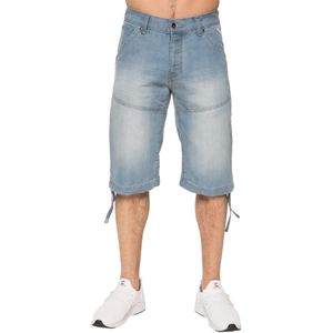 Enzo - Heren Designer Denim Shorts - Hemelsblauw - Knielang