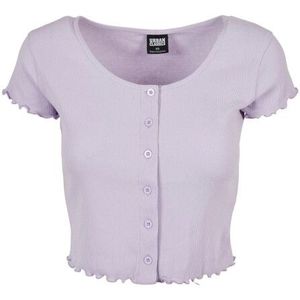 Urban Classics Dames ribbed button-down crop top