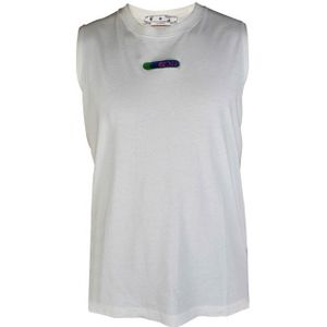 Tanktops - Gebroken Wit - Mouwloos T-shirt - Off-White - 100% Katoen