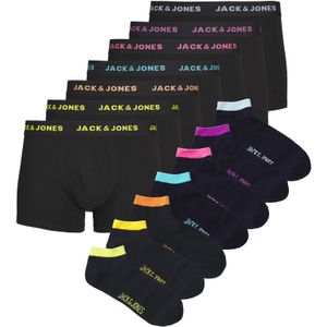 Jack & Jones Heren boxershorts trunks & sokken jacchris travelkit giftbox zwart/navy blazer 7-pack