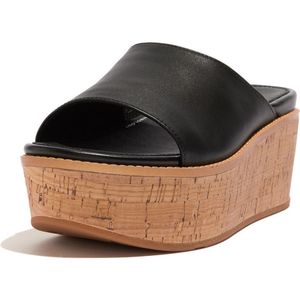 FitFlop Eloise cork-wrap leather wedge slides