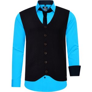 Shirt with vest and tie set of 3