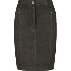 Denim Rok - Kaki - Met Stitching Detail