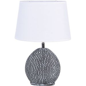 Clayre & Eef Tafellamp 26x19x38 cm grijs kunststof ovaal bureaulamp