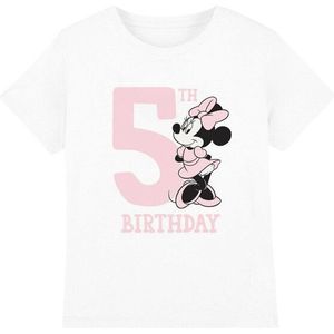 Disney Kinderen/kinderen minnie mouse 5e verjaardag t-shirt