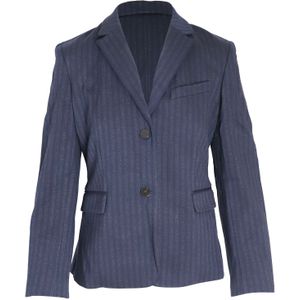 Theory Gestreepte Blazer in Marineblauwe Viscose