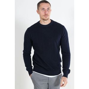 Kronstadt Carlo knit crew neck dark navy heren trui