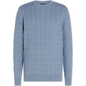 Tommy Hilfiger - Regular Fit - Gebreide Pullover - Katoen - Kabelpatroon