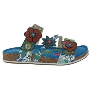Laura Vita - Brcyano 16 - Slipper - Turquoise Blauw - Leer