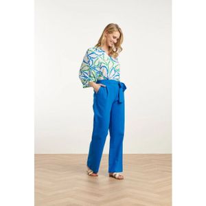 Smashed Lemon - Cobaltblauwe Linnen Broek - 100% Katoen - Harembroeken