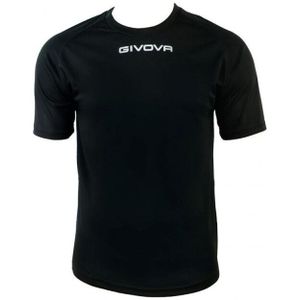 Givova - Mac01-0007 - Voetbalshirt - Zwart - 100% Polyester, Ademend, Sneldrogend, Ventilerend